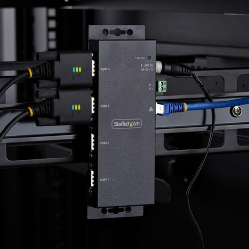 StarTech.com 4-Port Serial to Ethernet Adapter, IP Serial Device Server For Remote RS232 Devices, Wall/DIN Rail Mountable, Meta - Image 6