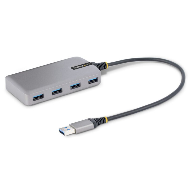 StarTech.com 4-Port USB Hub - USB 3.0 5Gbps, Bus Powered, USB-A to 4x USB-A Hub w/ Optional Auxiliary Power Input - Portable De