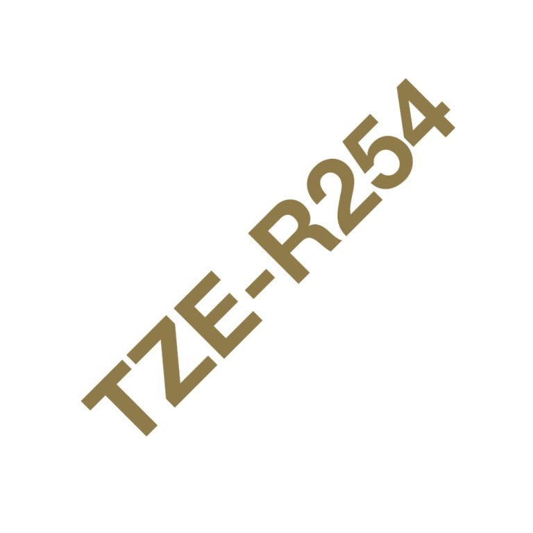 Brother TZE-R254 label-making tape Gold on white