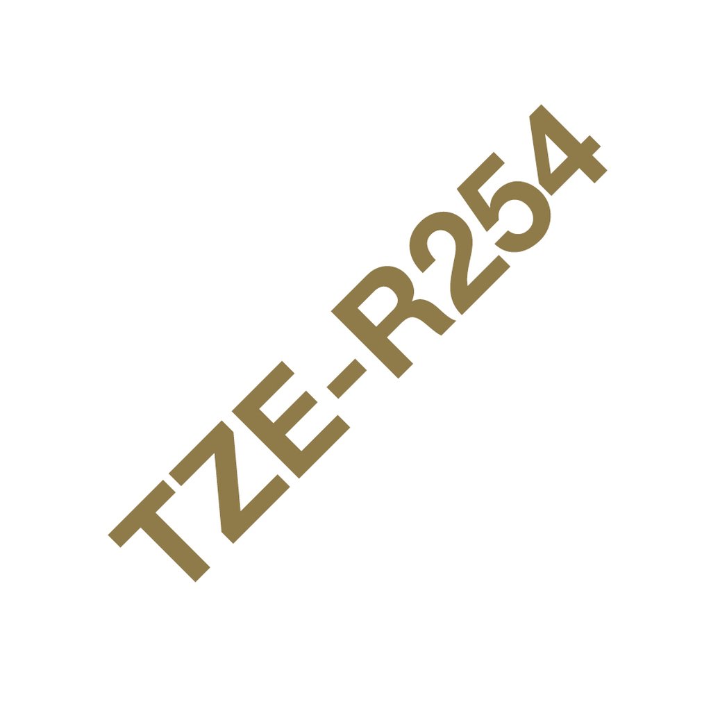 Brother TZE-R254 label-making tape Gold on white