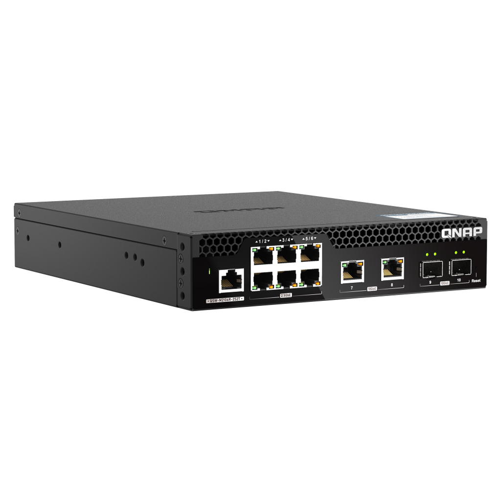 QNAP QSW-M2106R-2S2T network switch Managed L2 10G Ethernet (100/1000/10000) 1U Black - Image 3