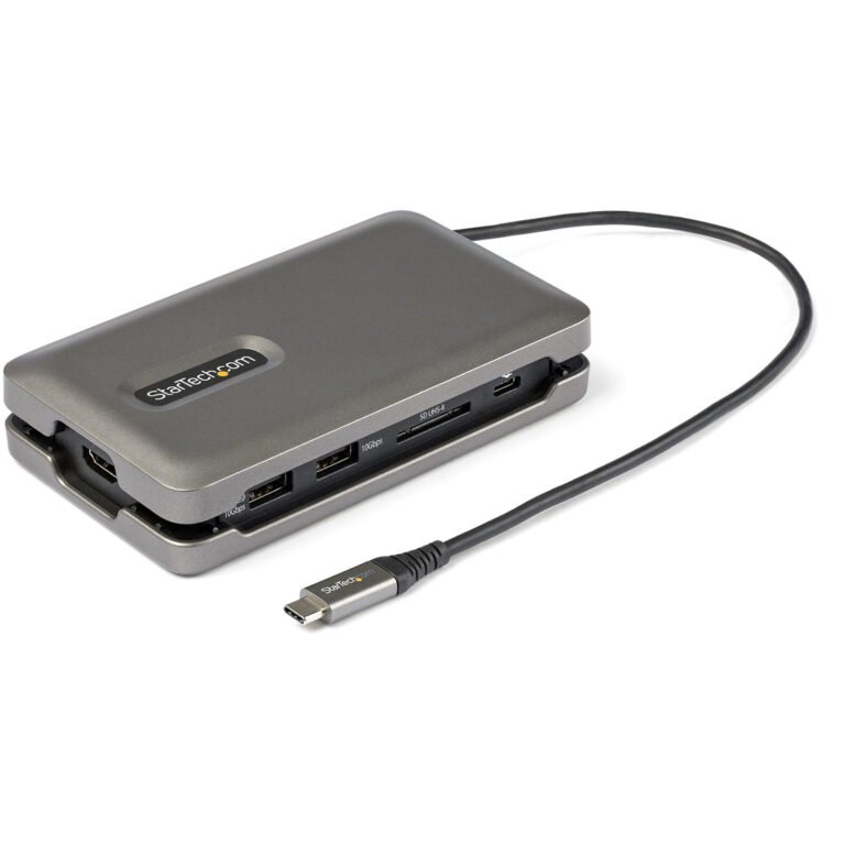 StarTech.com USB C Multiport Adapter - USB C to 4K 60Hz HDMI 2.0 - 2-Port 10Gbps USB Hub - 100W Power Delivery Pass-through - G