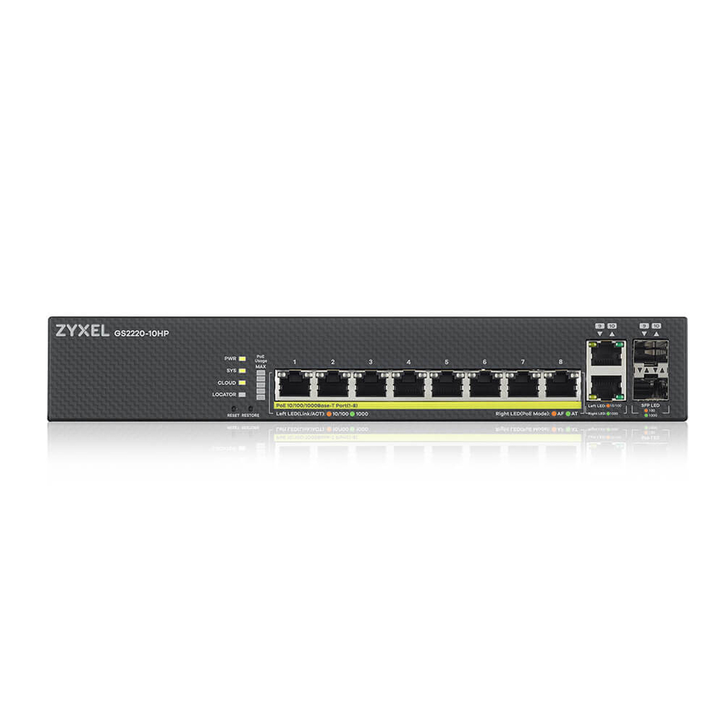 Zyxel GS2220-10HP Managed L2 Gigabit Ethernet (10/100/1000) Power over Ethernet (PoE) Black - Image 4