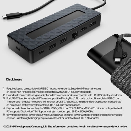 HP Universal USB-C Hub and Laptop Charger Combo - Image 9