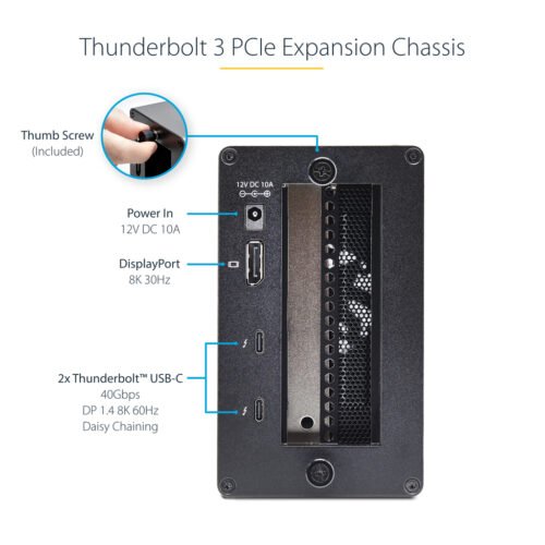 StarTech.com Thunderbolt 3 PCIe Expansion Chassis, External Enclosure W/Dual PCI Express Slots, PCIe Box for Laptops/Desktops/A - Image 6