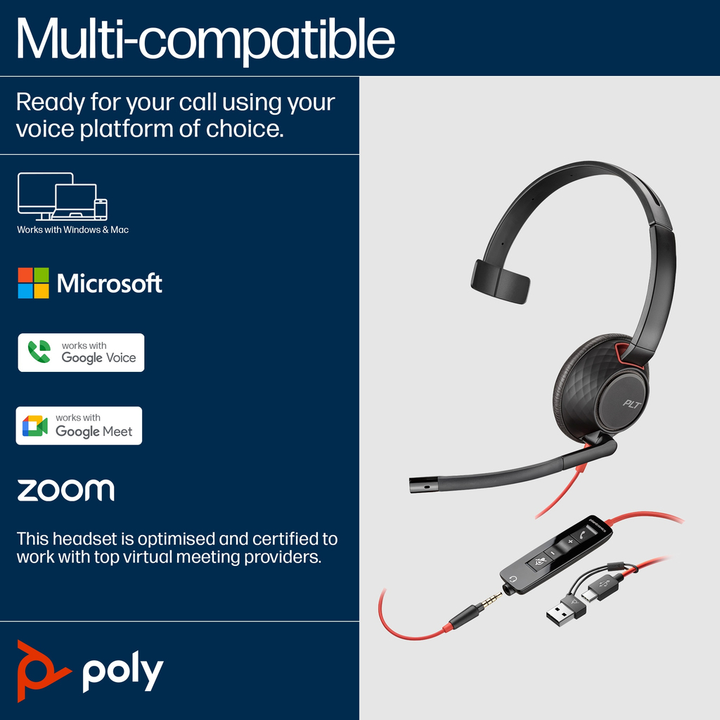 POLY Blackwire C5210 USB-C Headset +Inline Cable (Bulk) - Image 5