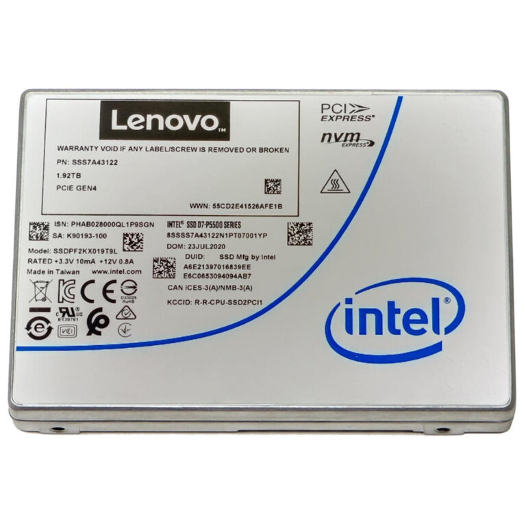 Lenovo 4XB7A17147 internal solid state drive 7.68 TB U.2 PCI Express 4.0 NVMe TLC 3D NAND
