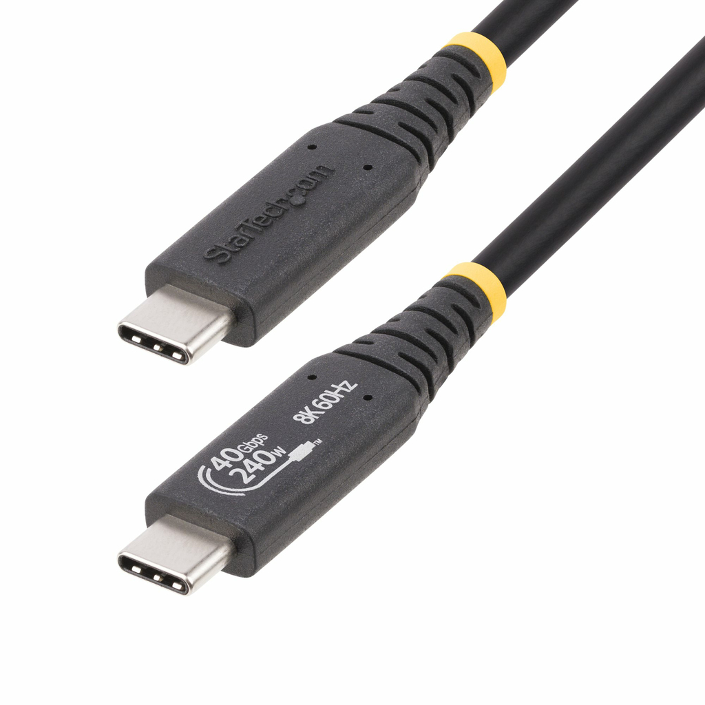 StarTech.com 50cm (1.6ft) USB4 Cable, USB-IF Certified USB-C Cable, 40Gbps, 240W Power Delivery PD 3.1 EPR, 8K 60Hz, USB Type-C