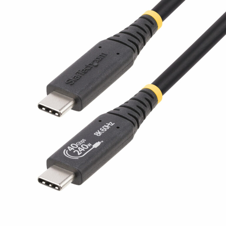 StarTech.com 1m (3.3ft) USB4 Cable, USB-IF Certified USB-C Cable, 40Gbps, 240W Power Delivery PD 3.1 EPR, 8K 60Hz, USB Type-C D