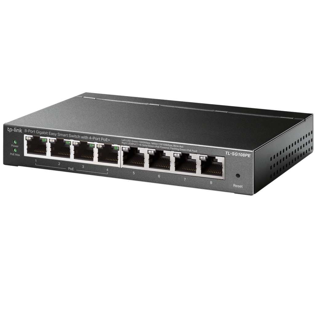 TP-Link TL-SG108PE network switch Managed L2 Gigabit Ethernet (10/100/1000) Power over Ethernet (PoE) Black - Image 2