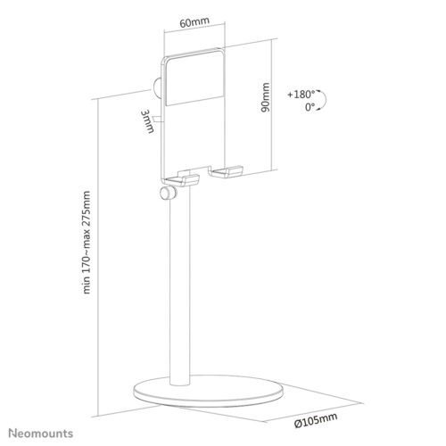 Neomounts DS10-200SL1 Phone stand up to 7" - height adjustable - universal - Image 12