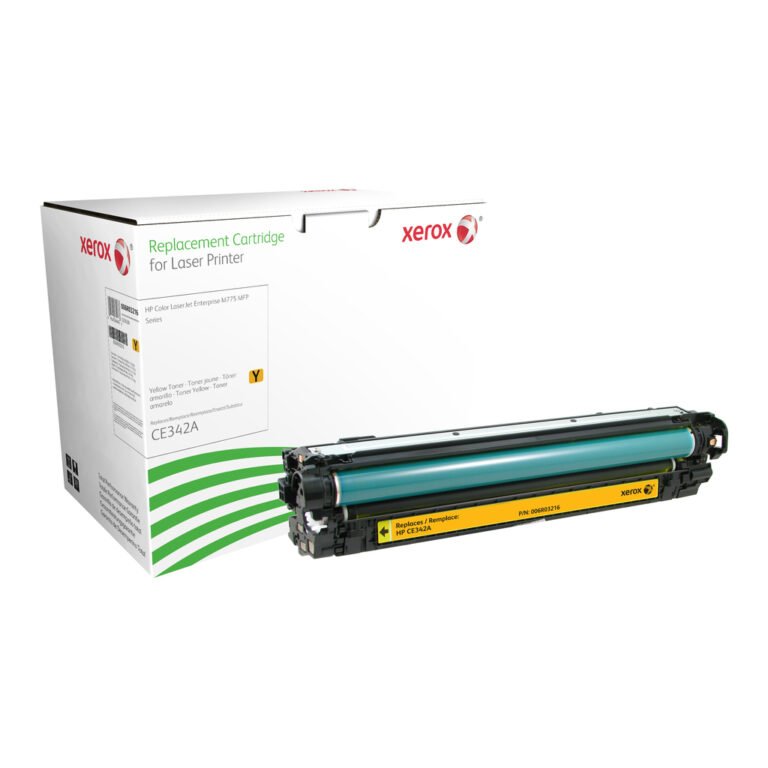 Xerox Yellow toner cartridge. Equivalent to HP CE342A. Compatible with HP Colour LaserJet M775