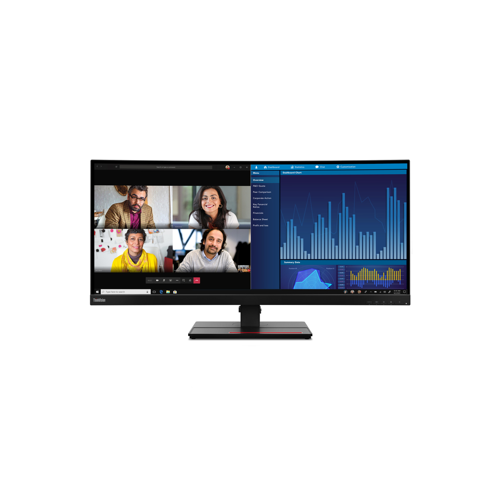 Lenovo ThinkVision P34w-20 computer monitor 86.7 cm (34.1") 3440 x 1440 pixels Wide Quad HD LED Black - Image 5