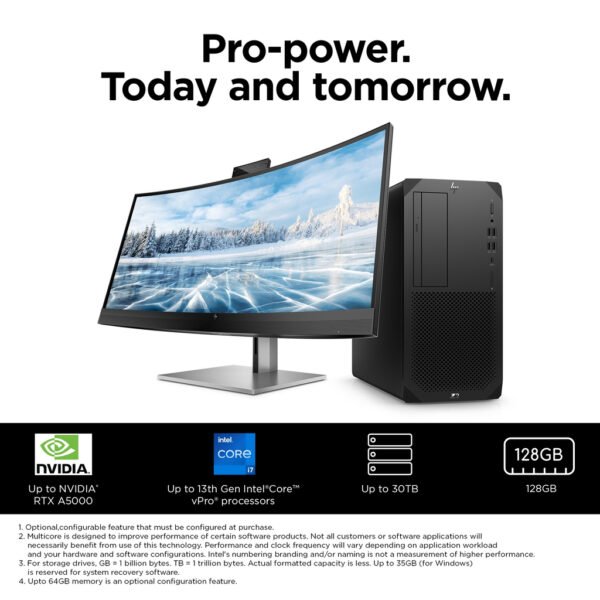 HP Z2 Tower G9 Intel® Core™ i7 i7-14700 16 GB DDR5-SDRAM 1 TB SSD Windows 11 Pro Workstation AI Workstation Black - Image 3