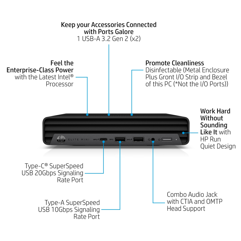 HP 800 G9 Intel® Core™ i5 i5-12500 16 GB DDR5-SDRAM 256 GB SSD Windows 11 Pro Mini PC Black - Image 16
