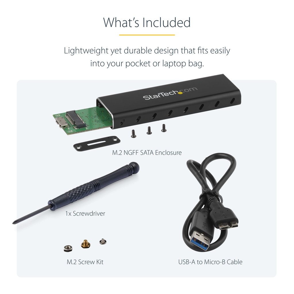 StarTech.com M.2 SSD Enclosure for M.2 SATA SSDs - USB 3.0 (5Gbps) with UASP - Image 5