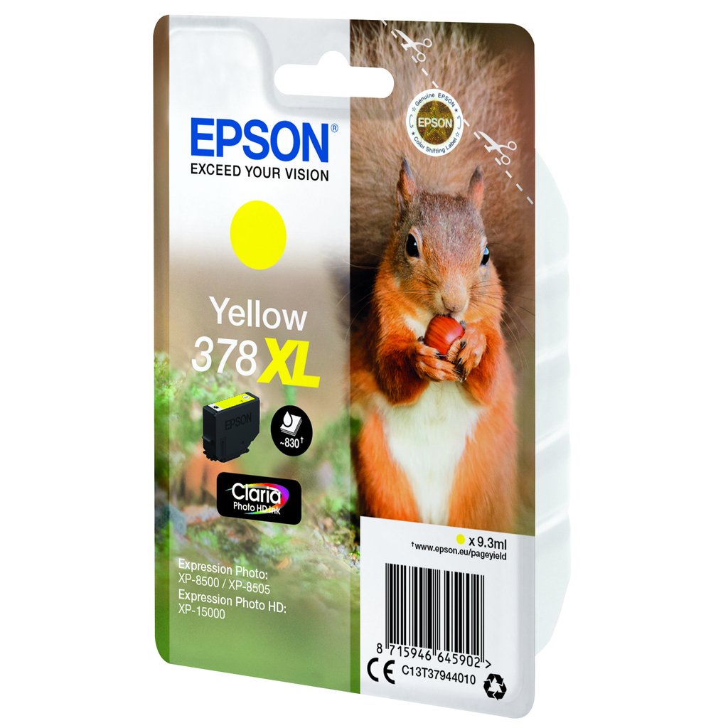 Epson Squirrel Singlepack Yellow 378XL Claria Photo HD Ink - Image 3