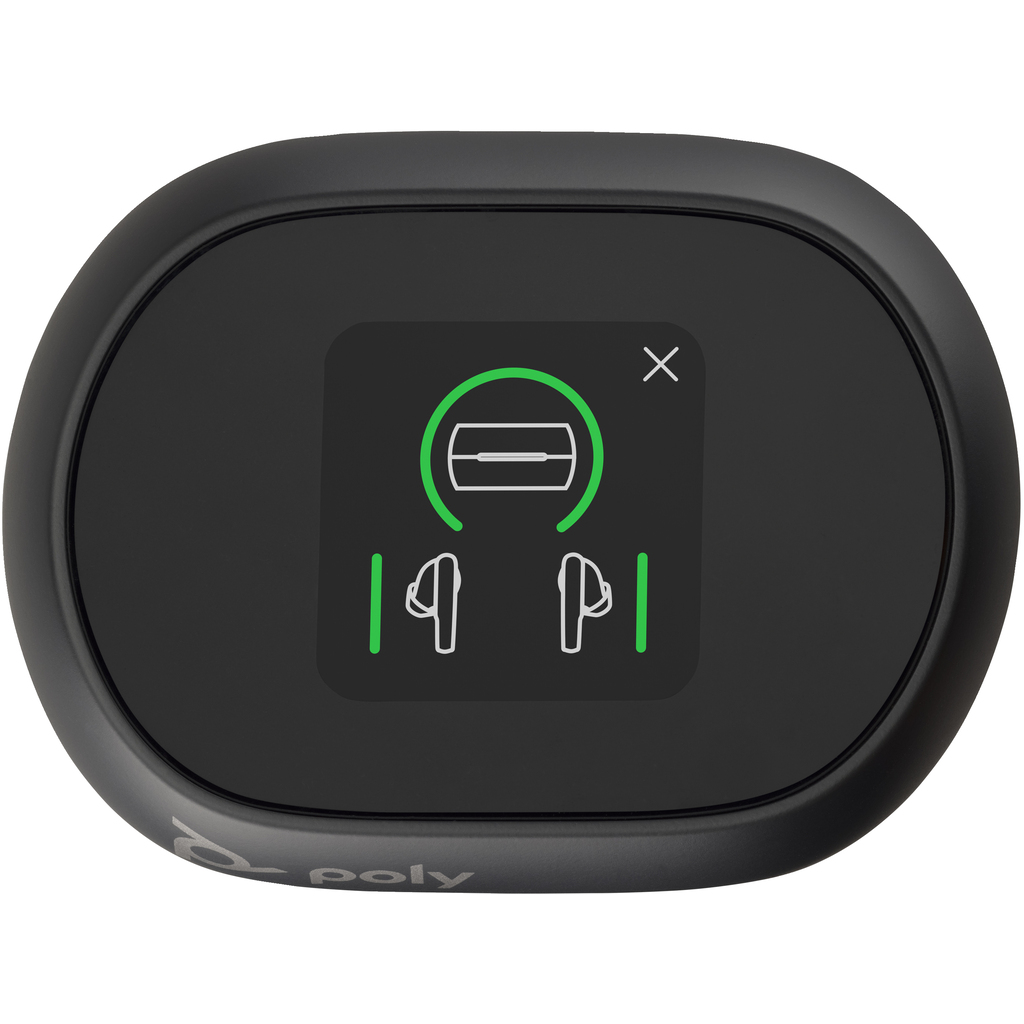 POLY Voyager Free 60+ UC M Carbon Black Earbuds +BT700 USB-C Adapter +Touchscreen Charge Case - Image 6