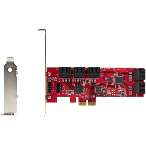 StarTech.com SATA PCIe Card - 10 Port PCIe SATA Expansion Card - 6Gbps - Low/Full Profile - Stacked SATA Connectors - ASM1062 N - Image 9