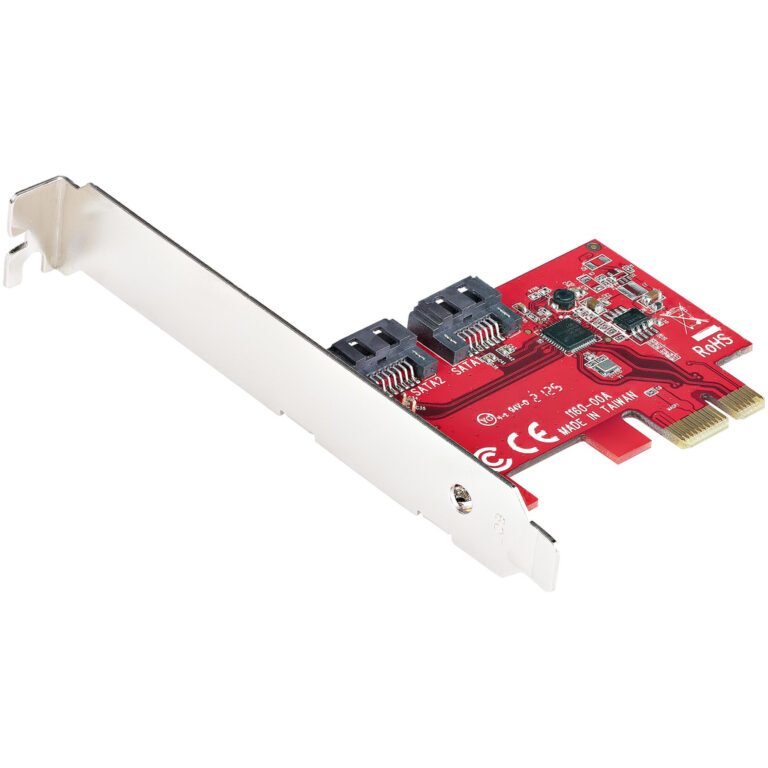 StarTech.com SATA PCIe Card - 2 Port PCIe SATA Expansion Card - 6Gbps - Full/Low Profile - PCI Express to SATA Adapter/Controll