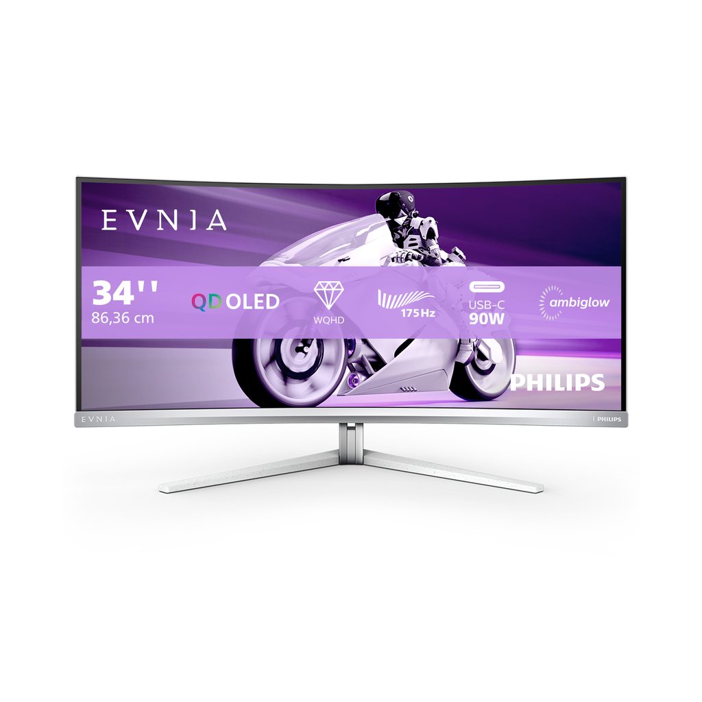 Philips 34M2C8600/00 computer monitor 86.4 cm (34") 3440 x 1440 pixels Wide Quad HD OLED White - Image 2