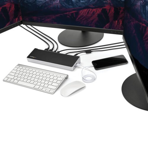 StarTech.com 4K USB-C Dock, Triple UHD 4K Monitor Docking Station, Mac & Windows, USB C to HDMI & DisplayPort, 100W Power Deliv - Image 5