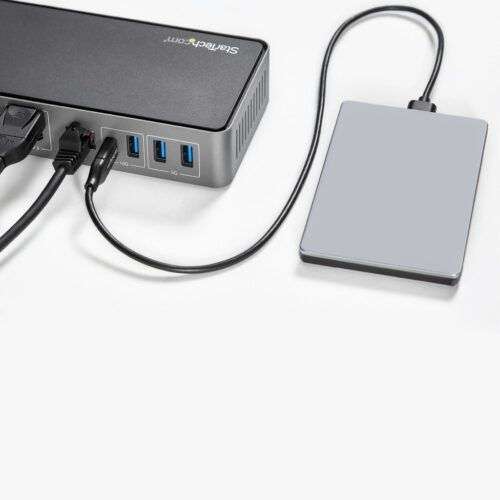 StarTech.com USB-C & USB-A Dock - Hybrid Universal Triple Monitor Laptop Docking Station DisplayPort & HDMI 4K 60Hz - 85W Power - Image 7