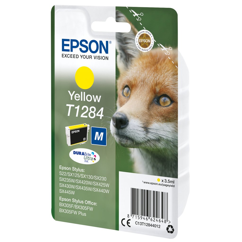 Epson Fox Singlepack Yellow T1284 DURABrite Ultra Ink - Image 2