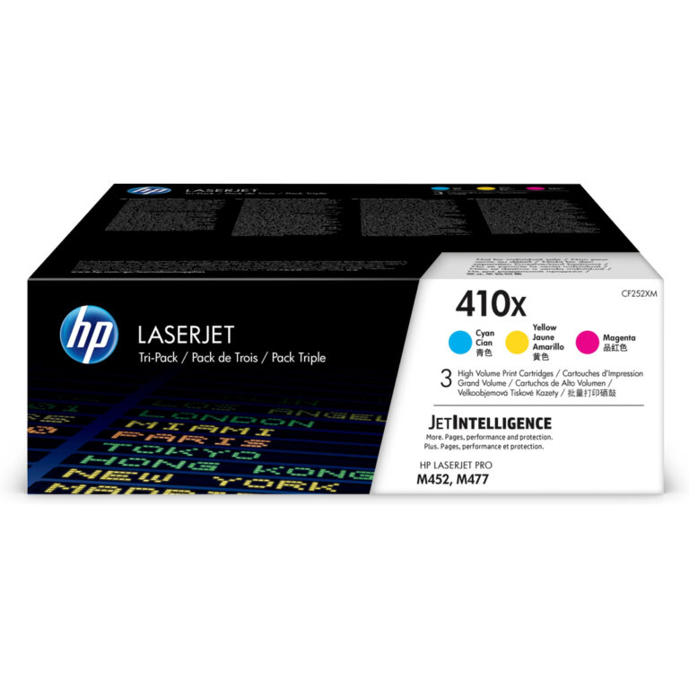 HP 410X 3-pack High Yield Cyan/Magenta/Yellow Original LaserJet Toner Cartridges