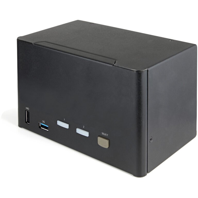 StarTech.com 2 Port Quad Monitor DisplayPort KVM Switch - 4K 60Hz UHD HDR - Desktop 4K DP 1.2 KVM with 2 Port USB 3.0 Hub (5Gbp
