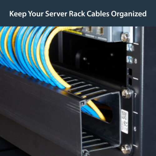 StarTech.com Horizontal 2U Server Rack Cable Management Finger Duct w/ Cover - 19" Network Rack Wire Duct Raceway Panel - Slott - Image 2
