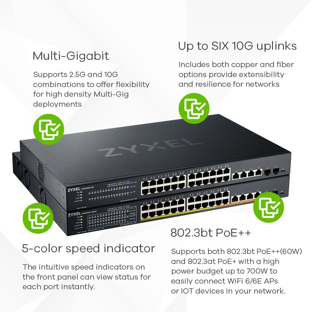 Zyxel XMG1930-30 Managed L3 2.5G Ethernet (100/1000/2500) Black - Image 5