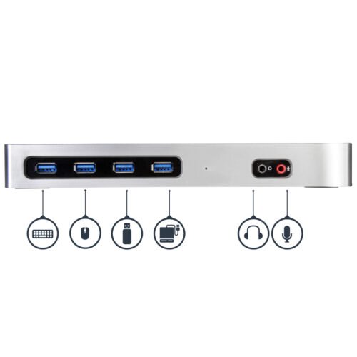 StarTech.com USB-C & USB-A Dock - Dual Monitor 4K 60Hz Dock DisplayPort + HDMI - Hybrid USB 3.0 Docking Station for USB-C or US - Image 8