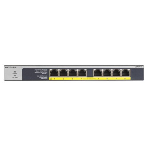 NETGEAR GS108LP Unmanaged Gigabit Ethernet (10/100/1000) Power over Ethernet (PoE) 1U Black, Grey - Image 5