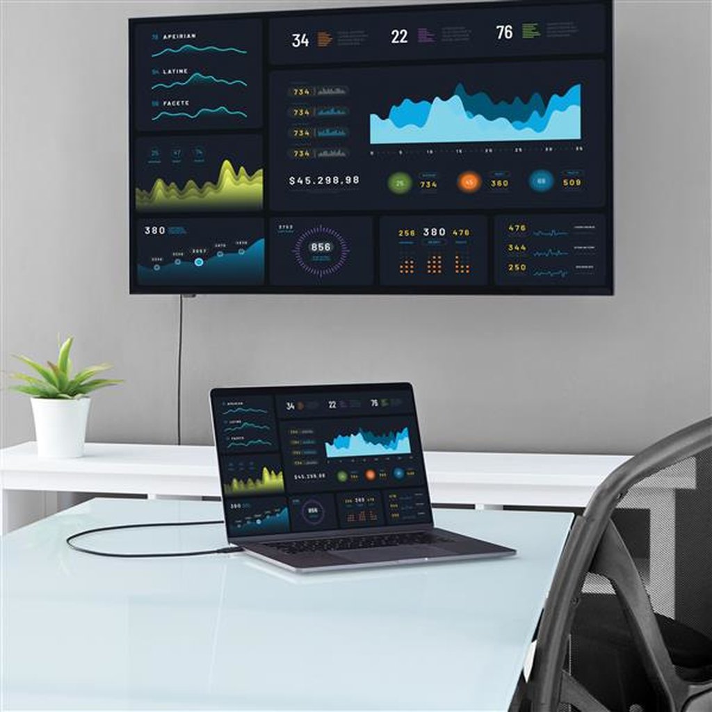 StarTech.com 6ft (2m) USB C to HDMI Cable - 4K 60Hz USB Type C to HDMI 2.0 Video Adapter Cable - Thunderbolt 3 Compatible - Lap - Image 5