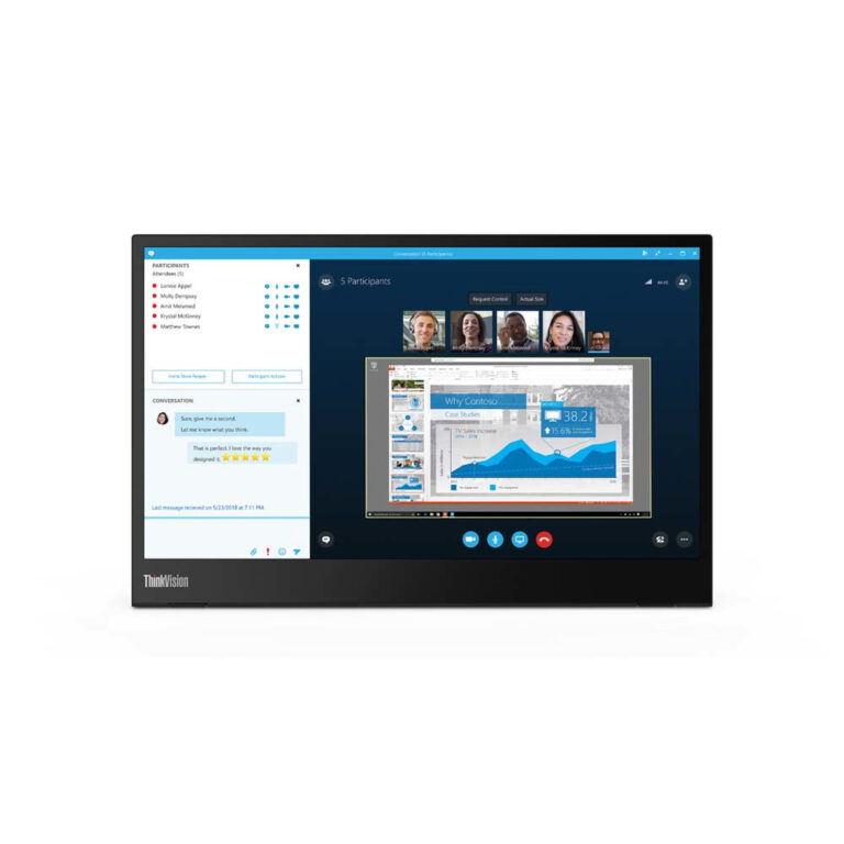 Lenovo ThinkVision M14 computer monitor 35.6 cm (14") 1920 x 1080 pixels Full HD LED Black