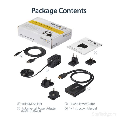 StarTech.com 4K HDMI 2-Port Video Splitter – 1x2 HDMI Splitter – Powered by USB or Power Adapter – 4K 30Hz - Image 19