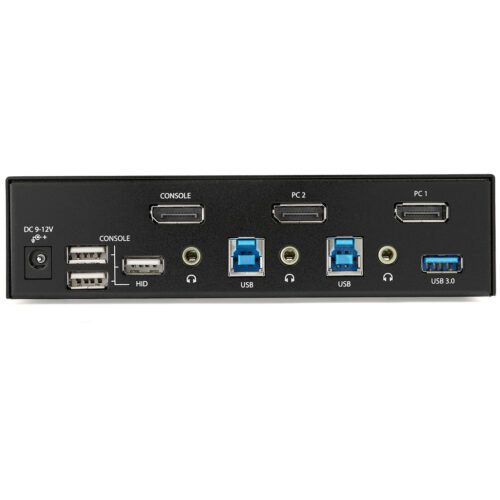 StarTech.com 2 Port DisplayPort KVM Switch - 4K 60Hz - Single Display - Dual Port UHD DP 1.2 USB KVM Switch with Integrated USB - Image 2