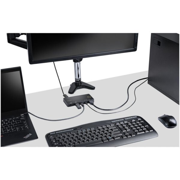 StarTech.com 2 Port Hybrid USB-A + HDMI & USB-C KVM Switch - Single 4K 60Hz HDMI 2.0 Monitor - Compact Desktop and/or Laptop HD - Image 2