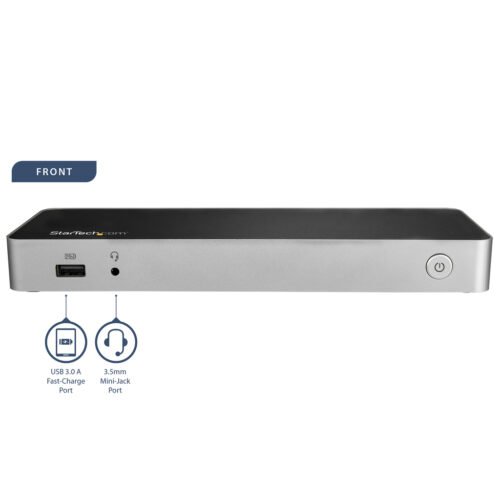 StarTech.com USB C Dock - Dual Monitor HDMI & DisplayPort 4K 30Hz - USB Type-C Laptop Docking Station 60W Power Delivery, SD, 4 - Image 4