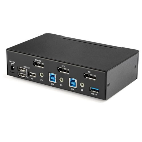 StarTech.com 2 Port DisplayPort KVM Switch - 4K 60Hz - Single Display - Dual Port UHD DP 1.2 USB KVM Switch with Integrated USB - Image 12