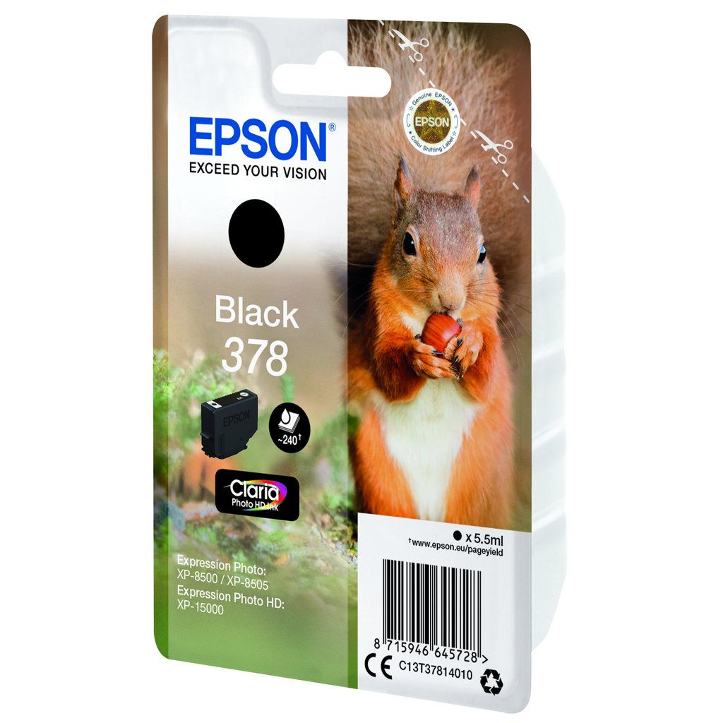 Epson Squirrel Singlepack Black 378 Claria Photo HD Ink - Image 3