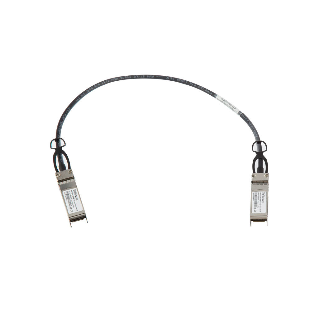 StarTech.com MSA Uncoded Compatible 0.5m 10G SFP+ to SFP+ Direct Attach Breakout Cable Twinax - 10 GbE SFP+ Copper DAC 10 Gbps - Image 2
