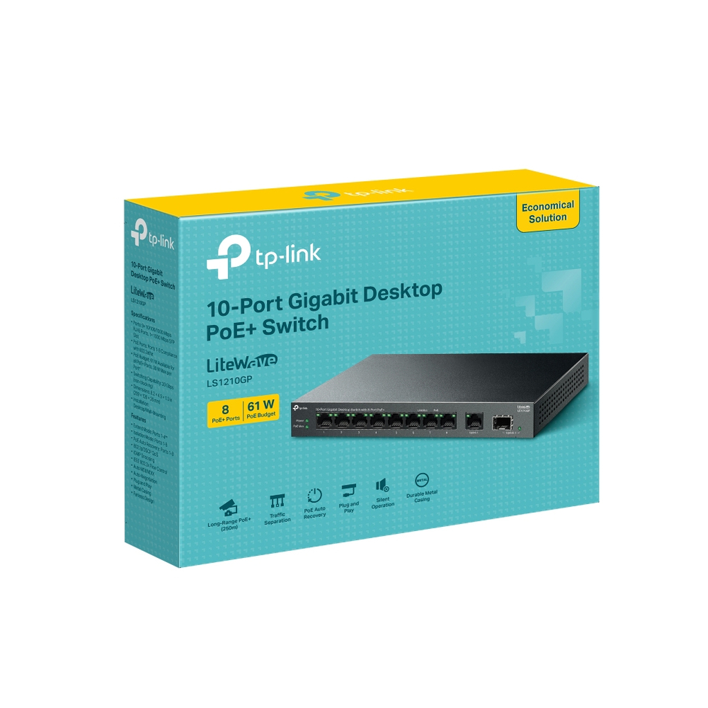 TP-Link LiteWave 10-Port Gigabit Desktop Switch with 8-Port PoE+ - Image 4