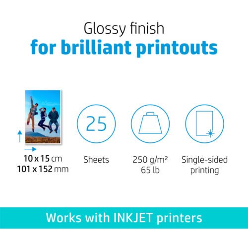 HP Advanced Photo Paper, Glossy, 250 g/m2, 10 x 15 cm (101 x 152 mm), 25 sheets - Image 4