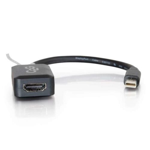 C2G 20cm Mini DisplayPort to HDMI Adapter - Thunderbolt to HDMI Converter M/F - Black - Image 2