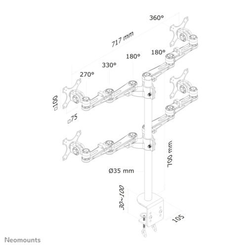 Neomounts FPMA-D935D4 Monitor arm 10-27" - Image 3
