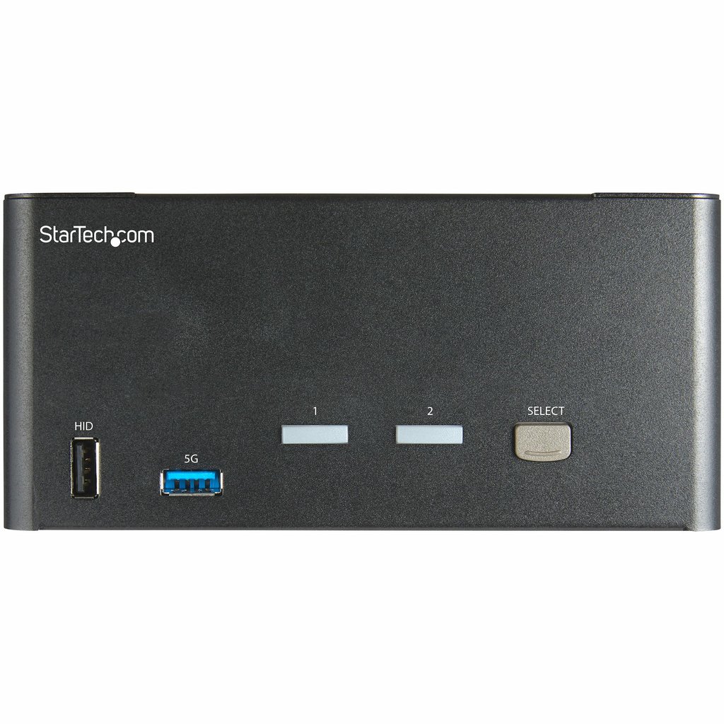 StarTech.com 2 Port Triple Monitor DisplayPort KVM Switch - 4K 60Hz UHD HDR - Desktop DP 1.2 KVM with 2 Port USB 3.0 Hub (5Gbps - Image 2