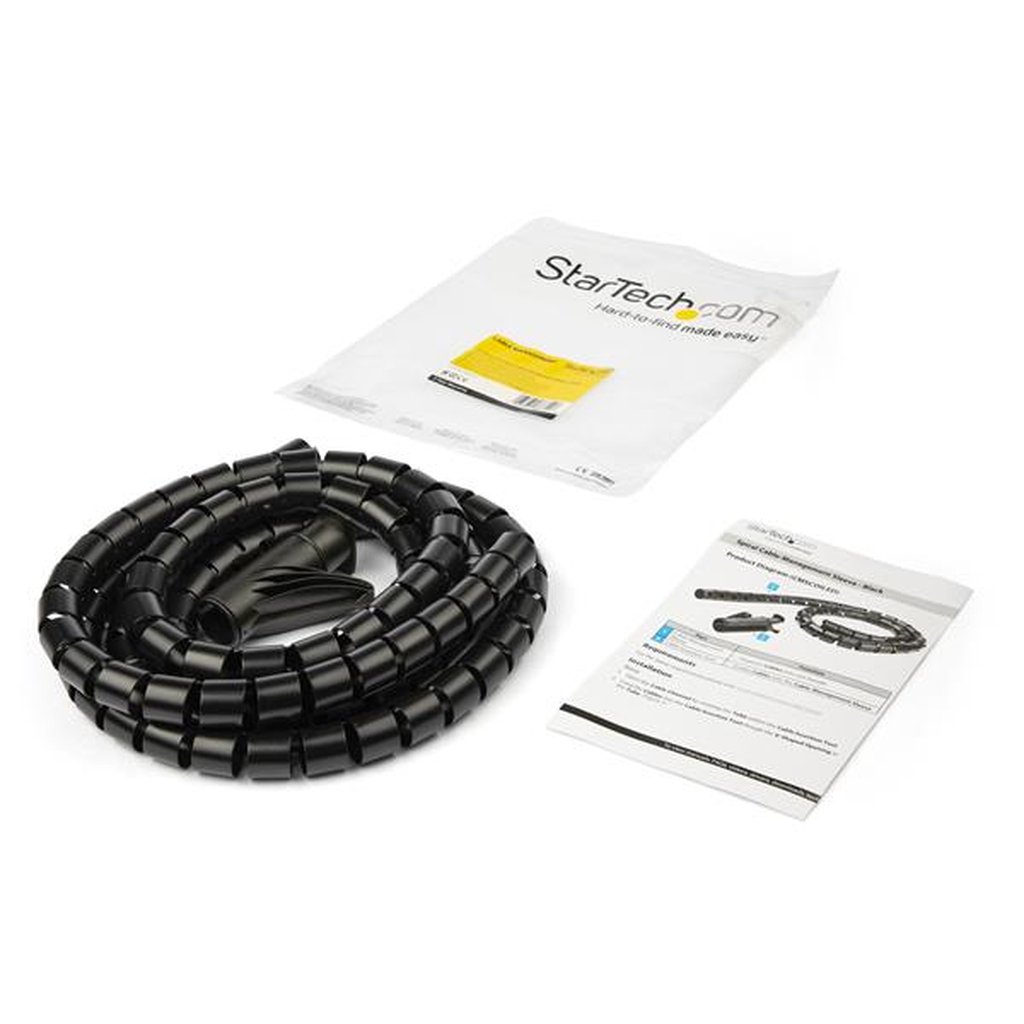 StarTech.com 2.5 m (8.2 ft.) Cable-Management Sleeve - Spiral - 25 mm (1 in.) Diameter - Image 7