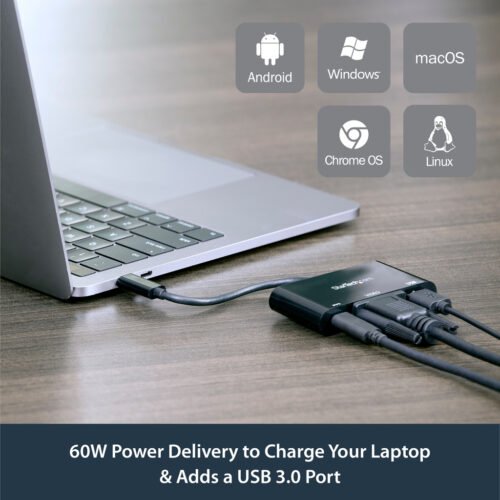 StarTech.com USB-C VGA Multiport Adapter - USB 3.0 Port - 60W PD - Image 13